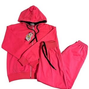A2Z 4 Kids 2pc Neon Pink Tracksuit Hoodie & Joggers Size 13